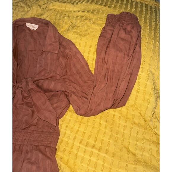 Women’s Fall Winter Jumpsuit Long Sleeve Front Tie Orange Size Large - Picture 4 of 14